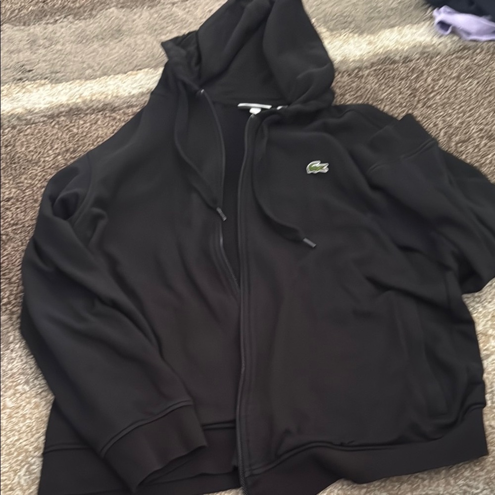 Lacoste Charcoal Full-Zip Hoodie